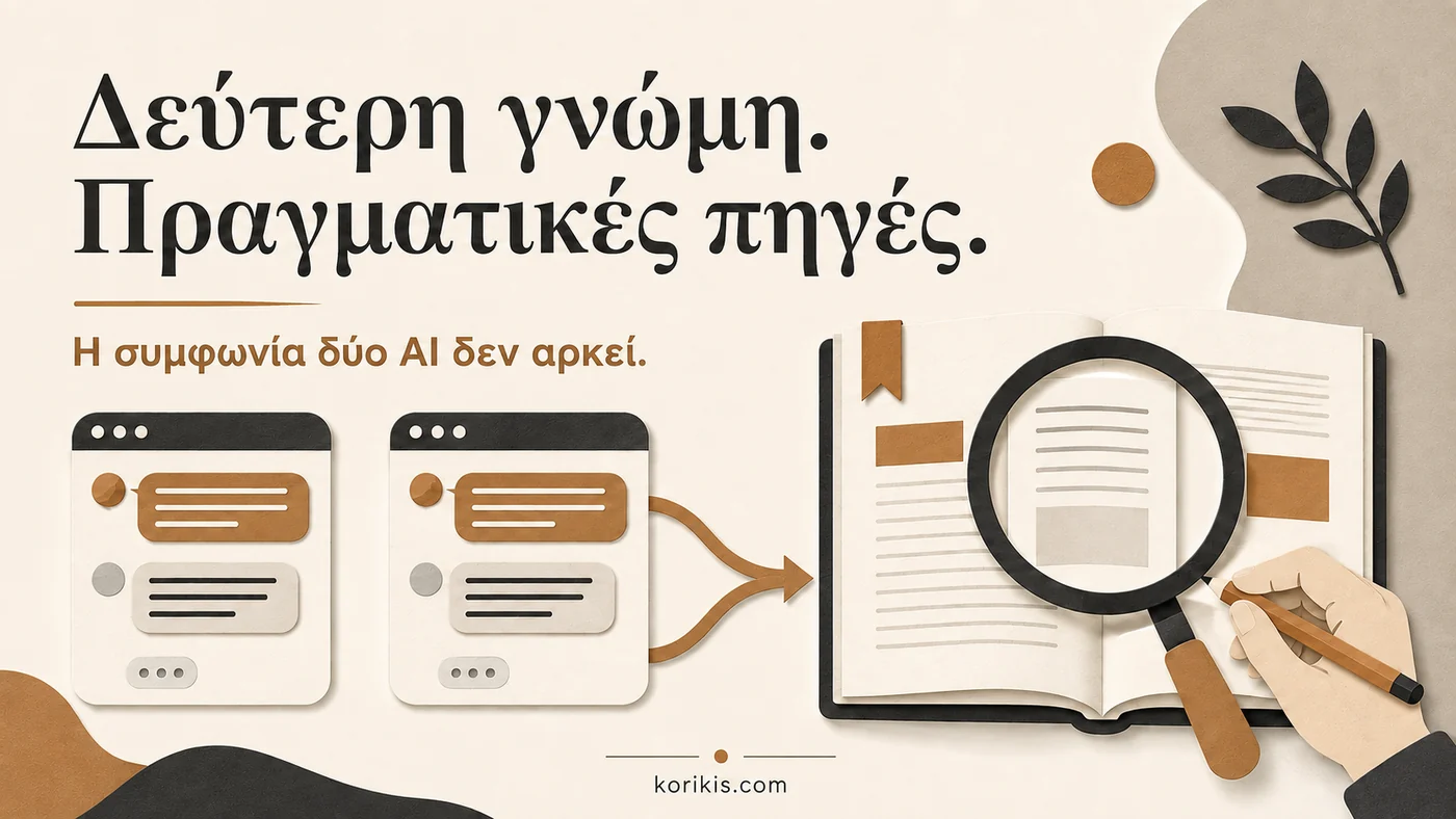 Δύο απαντήσεις AI οδηγούν σε έλεγχο ενός πραγματικού εγγράφου.