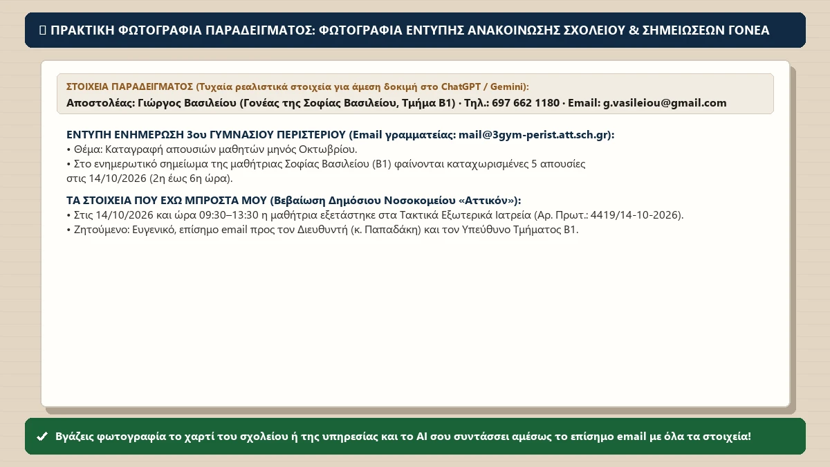 Πρακτική φωτογραφία παραδείγματος για το μάθημα «Κάνω έναν μικρό διάλογο στα αγγλικά κάθε μέρα»