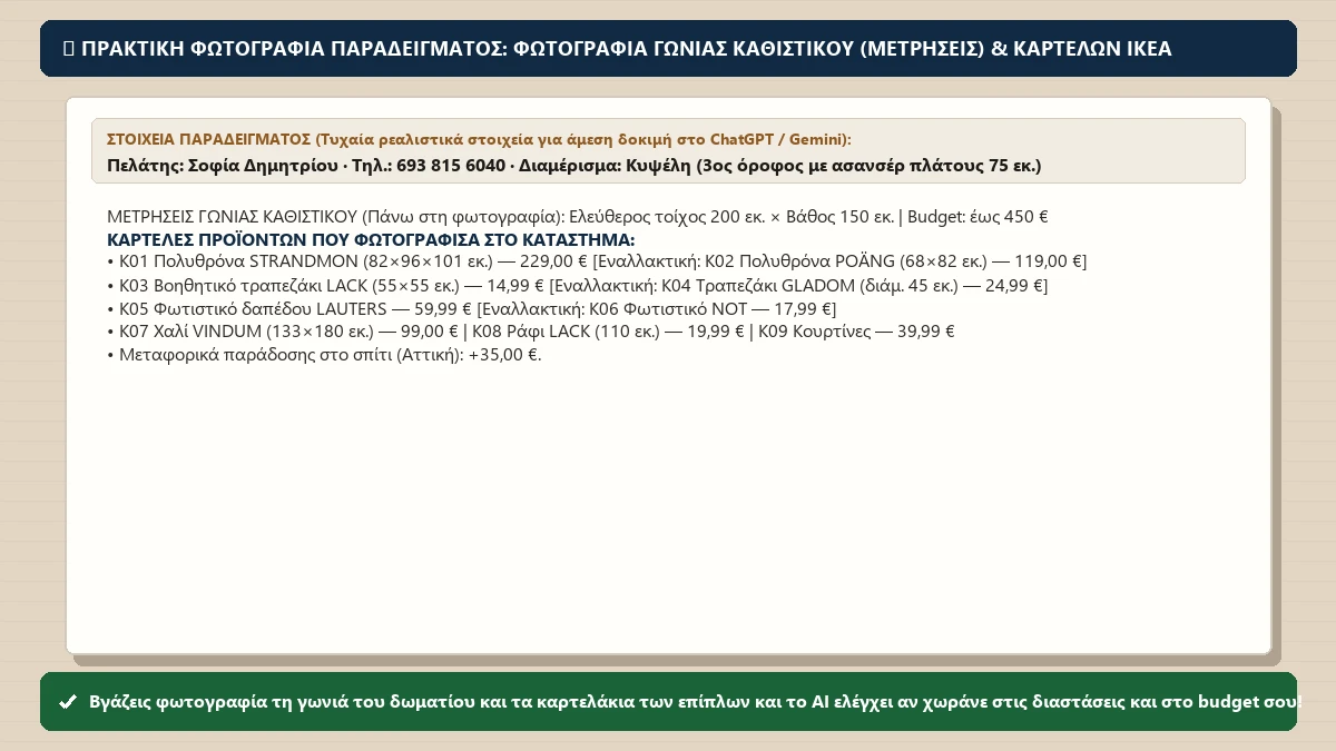 Πρακτική φωτογραφία παραδείγματος για το μάθημα «Ανανεώνω ένα μικρό καθιστικό με έως 450€»