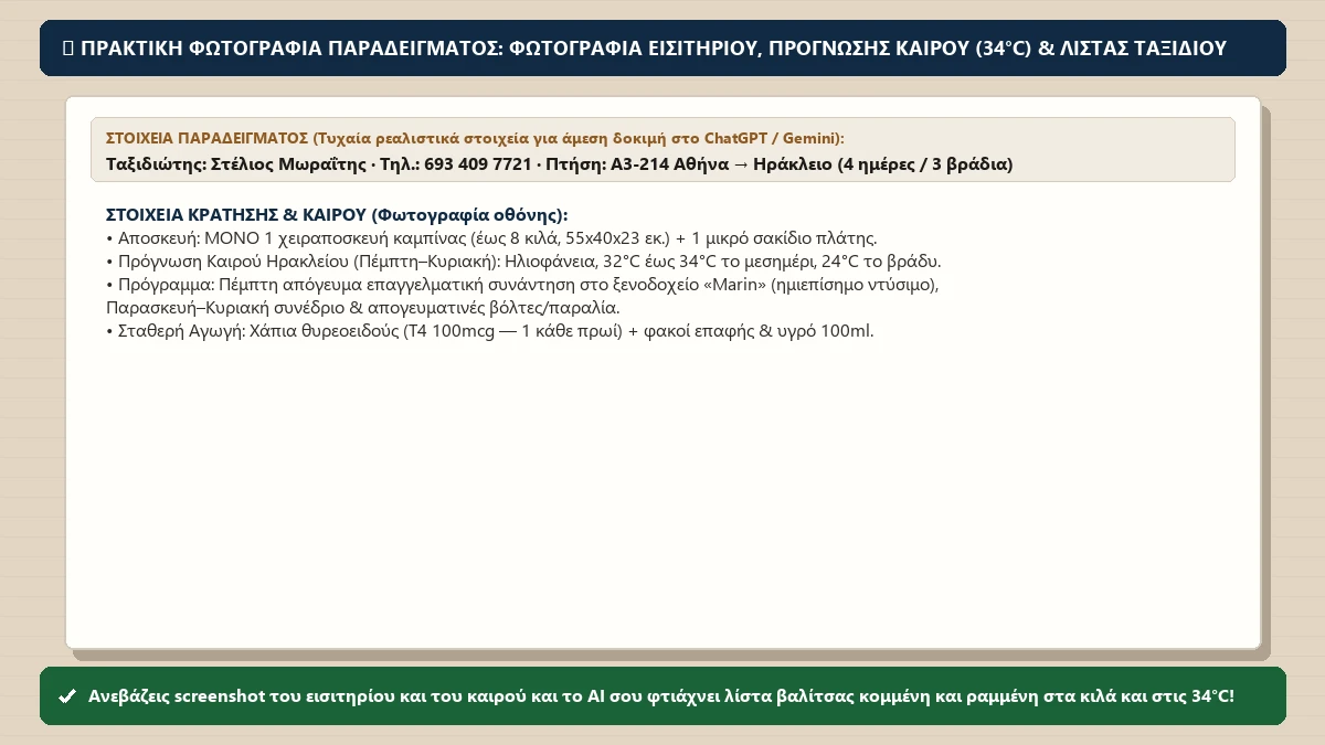 Πρακτική φωτογραφία παραδείγματος για το μάθημα «Ετοιμάζω βαλίτσα από πρόγραμμα και περιορισμούς»
