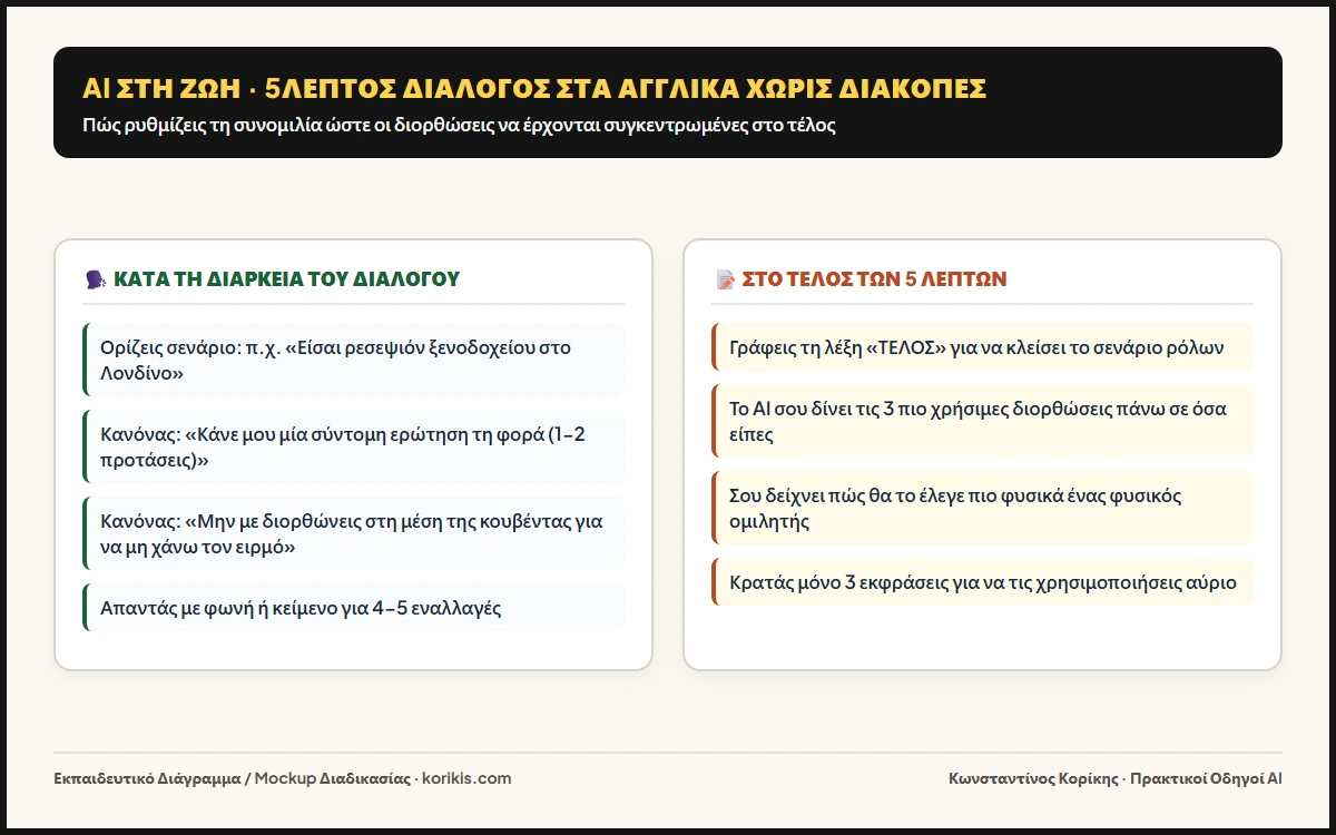 AI στη ζωή: Κάνω έναν μικρό διάλογο στα αγγλικά κάθε μέρα