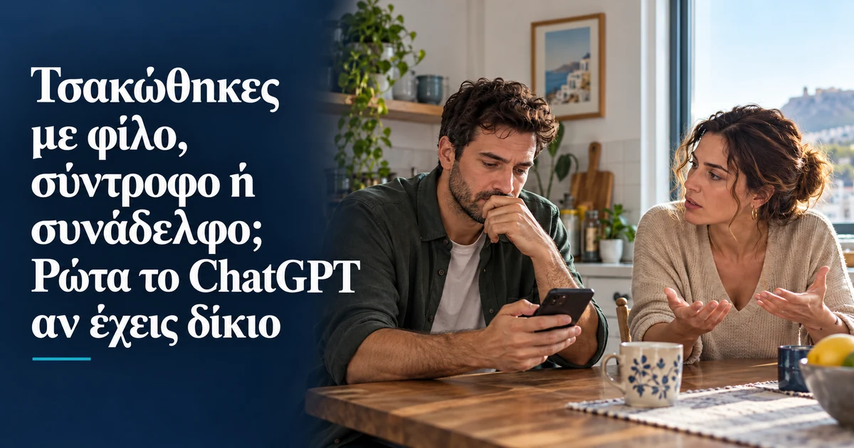 Τσακώθηκες με φίλο, σύντροφο ή συνάδελφο; Ρώτα το ChatGPT αν έχεις δίκιο