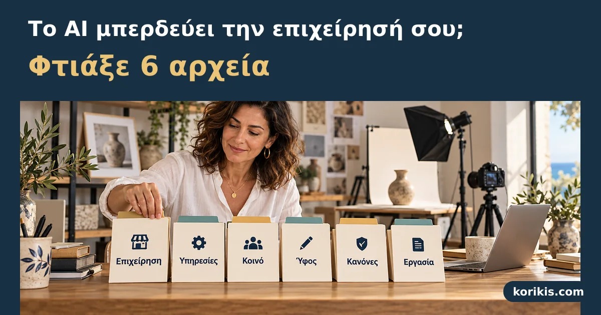 Το AI μπερδεύει την επιχείρησή σου; Φτιάξε 6 αρχεία — Φάκελος επιχείρησης για AI
