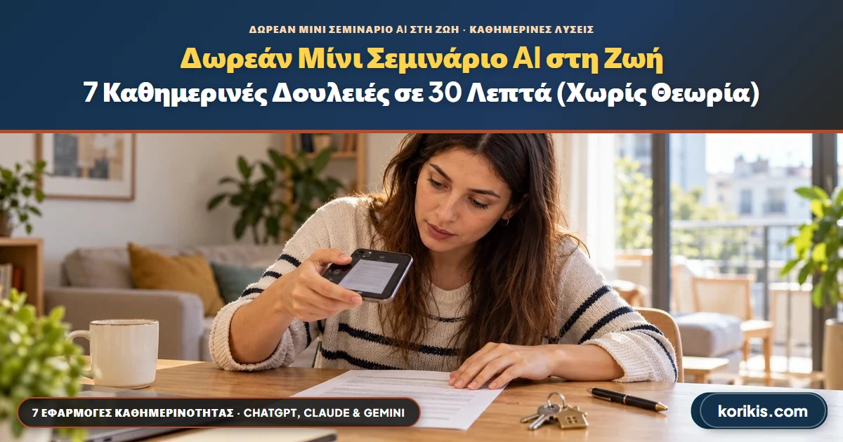 Δωρεάν Μίνι Σεμινάριο AI στη Ζωή