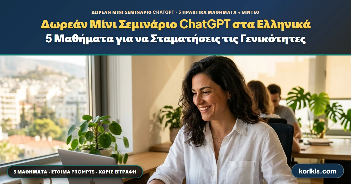 Δωρεάν Μίνι Σεμινάριο ChatGPT στα Ελληνικά