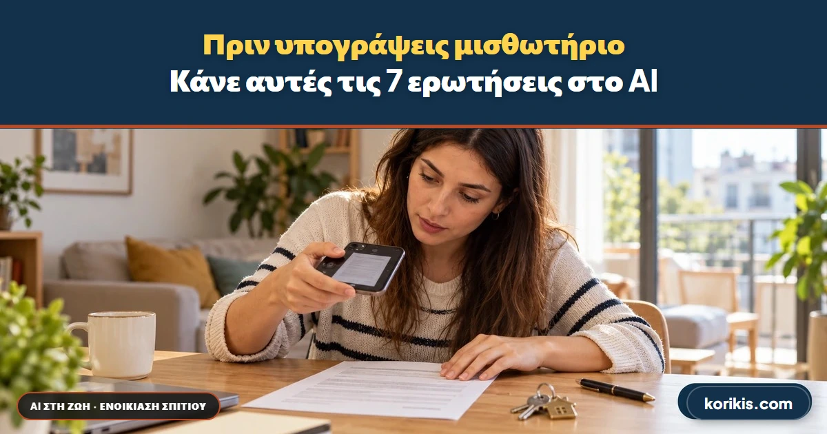 Μισθωτήριο: 7 ερωτήσεις στο ChatGPT ή Claude πριν υπογράψεις