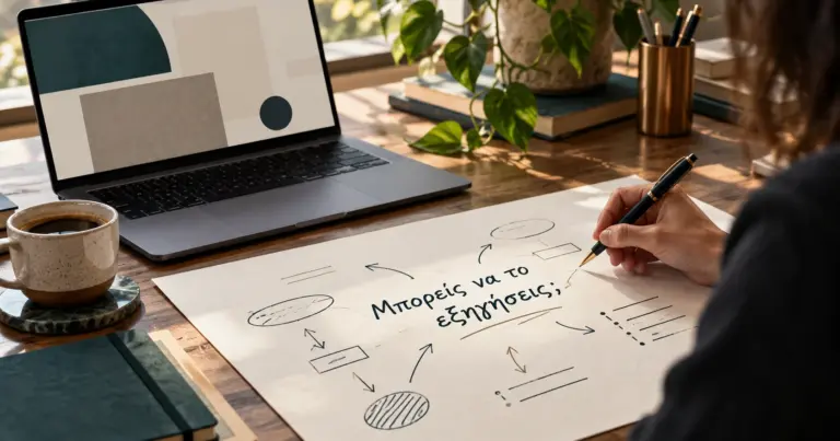 Ανοιχτό laptop και χειρόγραφη προσωπική σκέψη με την ερώτηση Μπορείς να το εξηγήσεις;