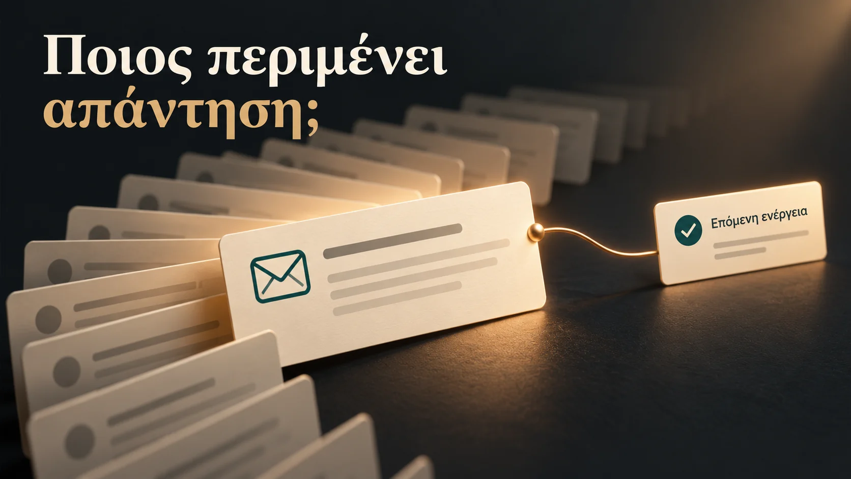 Ένα μήνυμα ξεχωρίζει από τη στοίβα email και συνδέεται με την επόμενη ενέργεια, με ερώτηση «Ποιος περιμένει απάντηση;».