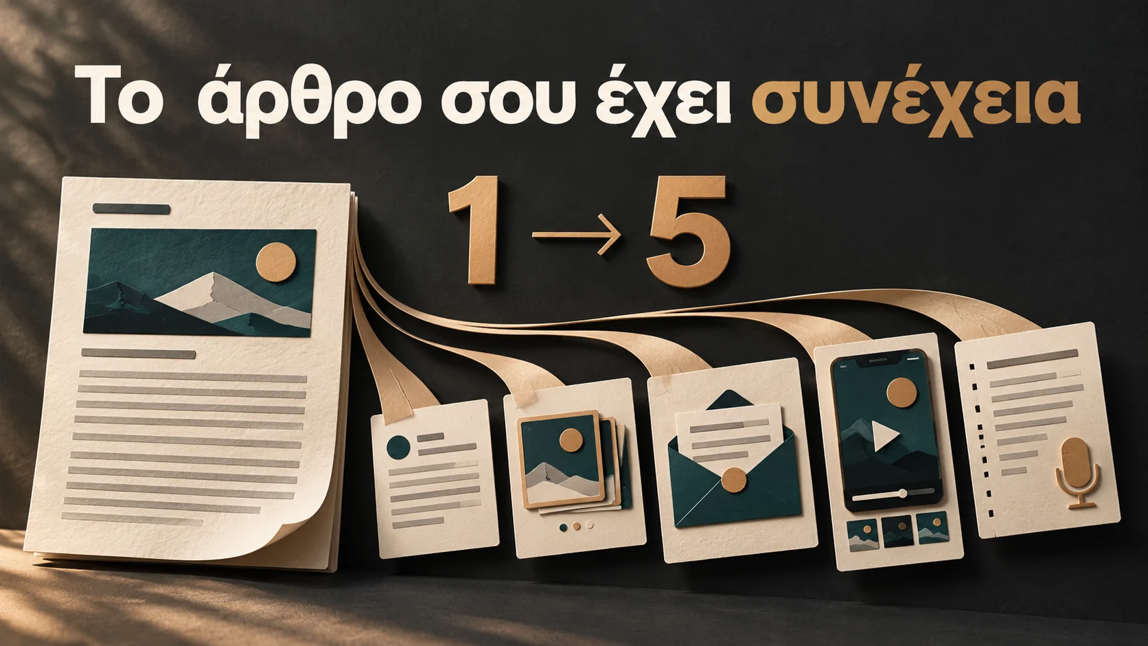 Ένα άρθρο μετατρέπεται σε πέντε διαφορετικά προσχέδια για περιεχόμενο.